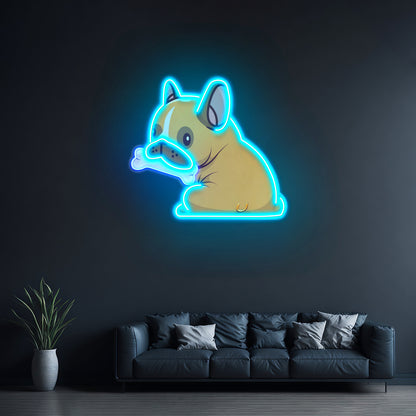 Dog Gnawing Bone Led Neon Sign Light Custom Led Signs