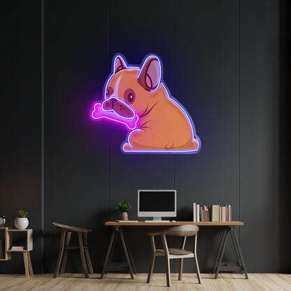 Dog Gnawing Bone Led Neon Sign Light Custom Led Signs