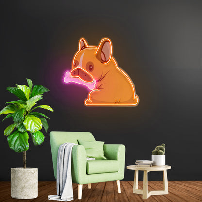 Dog Gnawing Bone Led Neon Sign Light Custom Led Signs