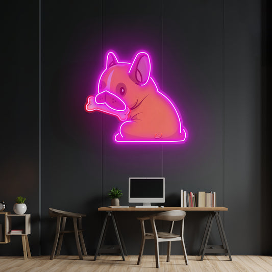 Dog Gnawing Bone Led Neon Sign Light Custom Led Signs