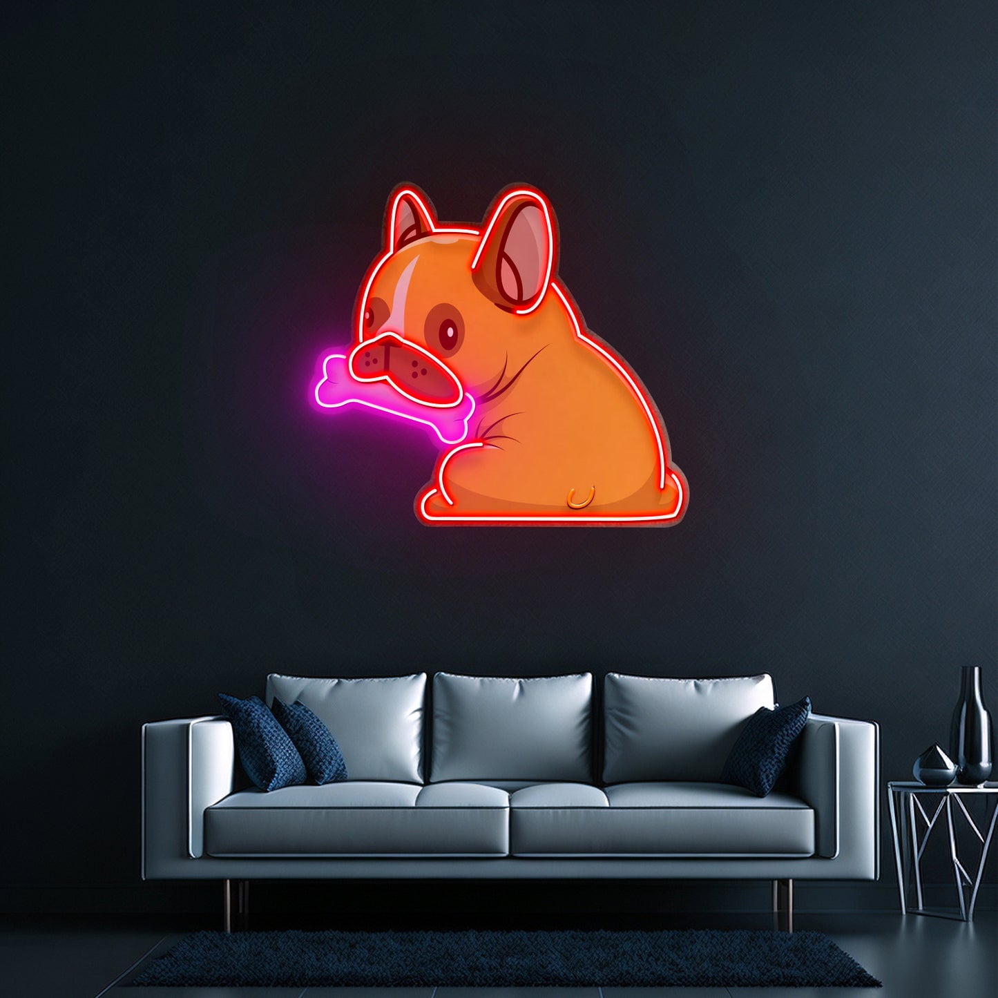 Dog Gnawing Bone Led Neon Sign Light Custom Led Signs