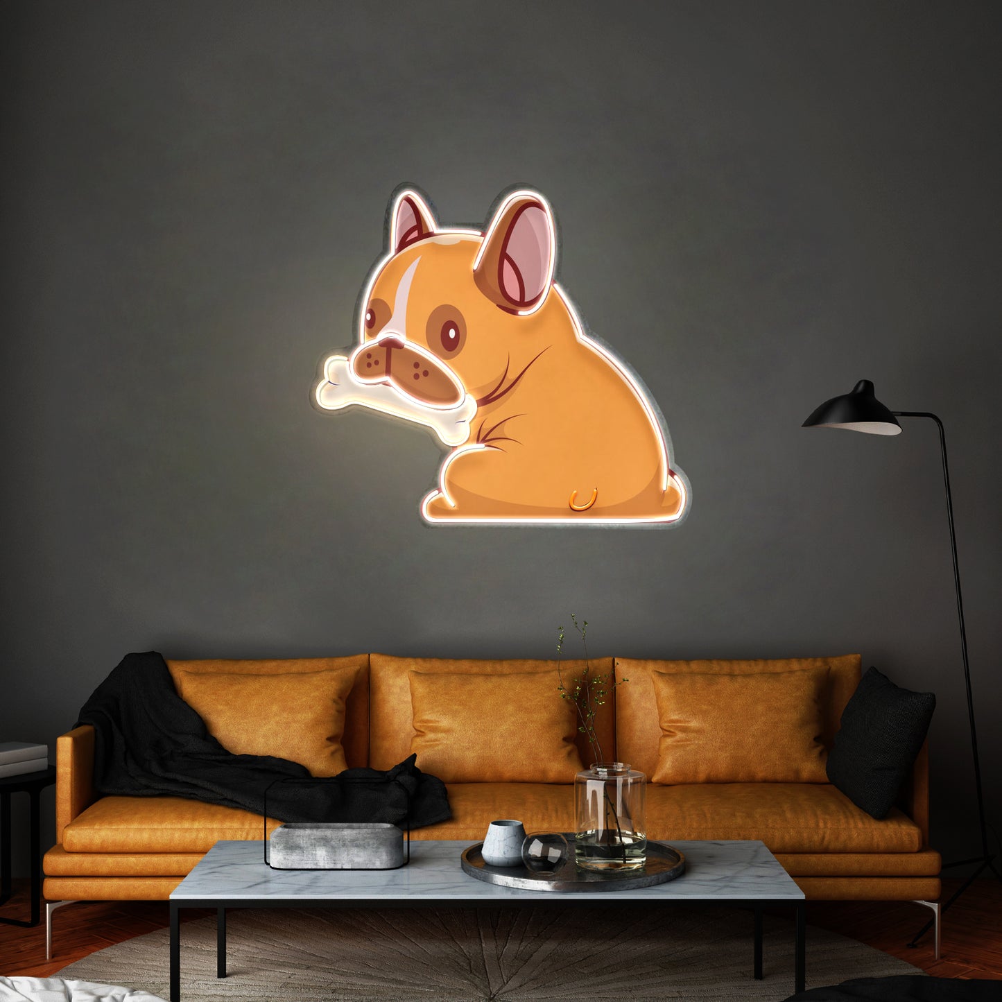 Dog Gnawing Bone Led Neon Sign Light Custom Led Signs