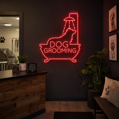 Dog Grooming LED Neon Sign - 03 Real Lifestyle Scene