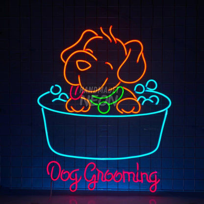 Dog Grooming Led Neon Sign Open Pet Grooming Clinic Wall Art | Shineneon