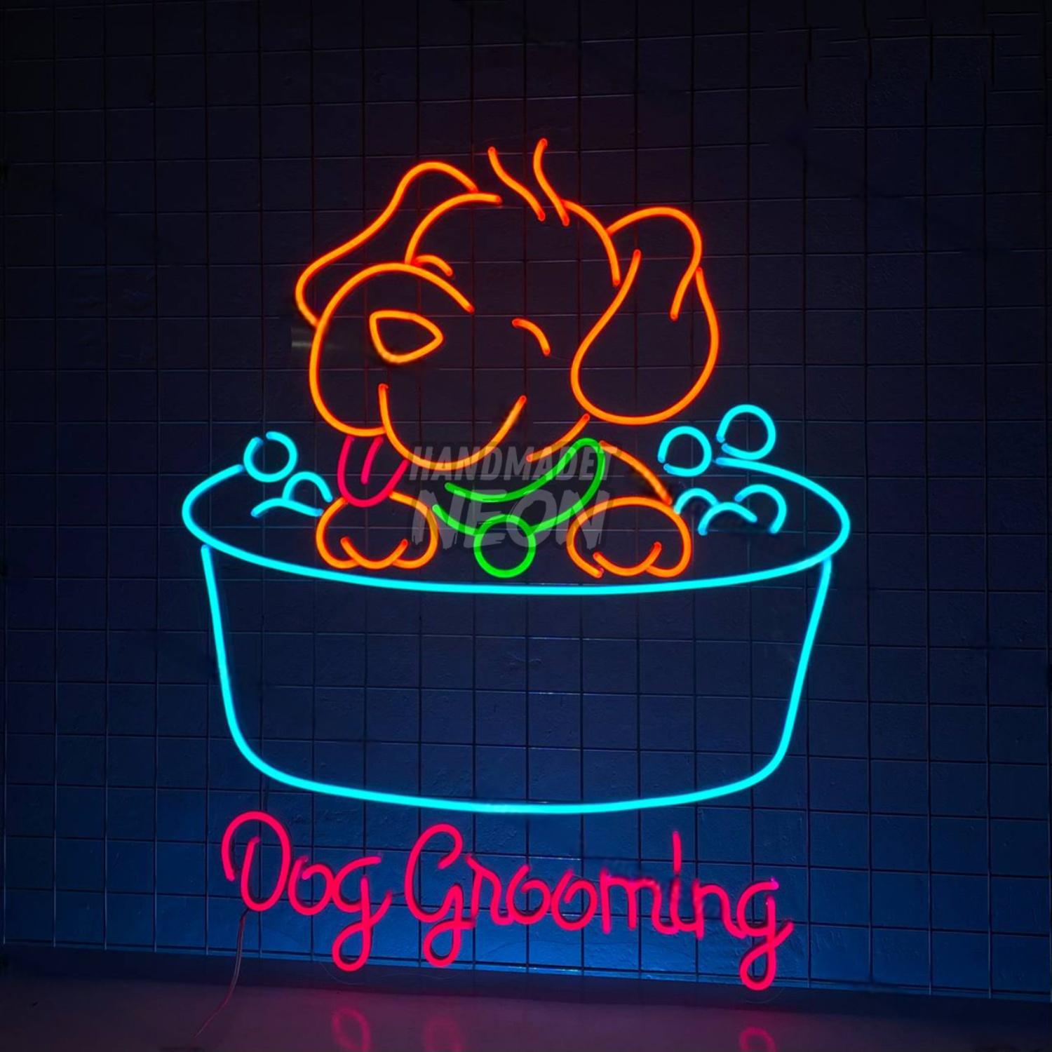 Dog Grooming Led Neon Sign Open Pet Grooming Clinic Wall Art | Shineneon