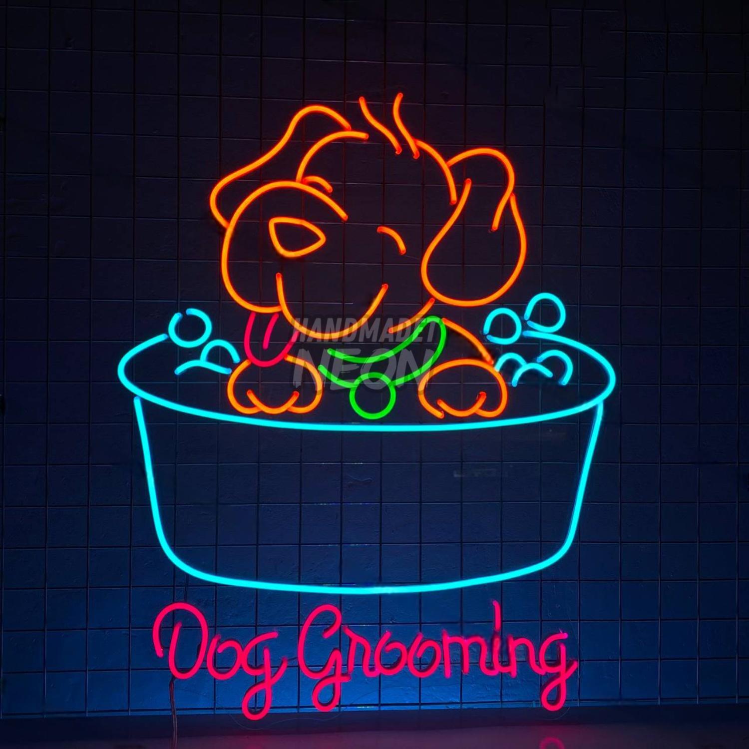 Dog Grooming Led Neon Sign Open Pet Grooming Clinic Wall Art | Shineneon