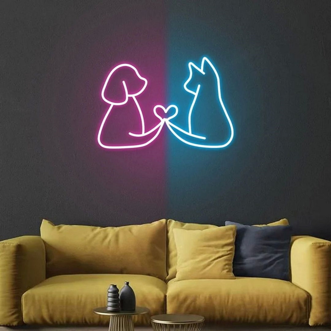 Dog Heart Cat Led Sign Business Neon Sign