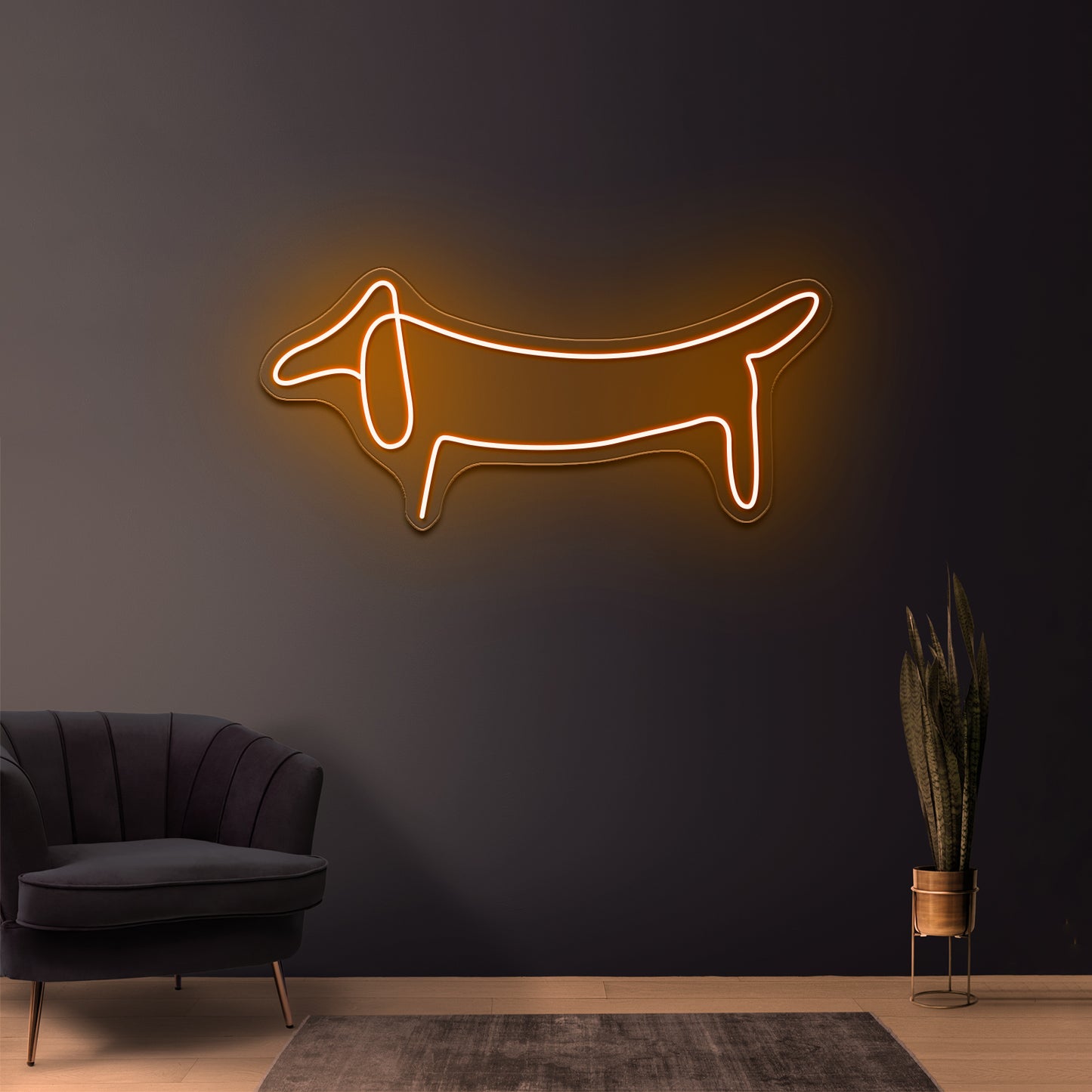 Dog Line Art Wall Artwork Neon Signs