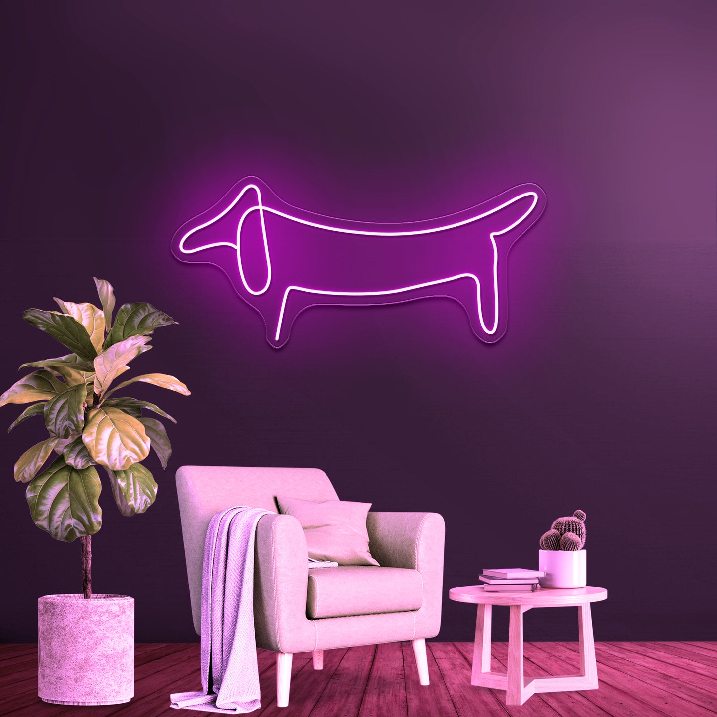 Dog Line Art Wall Artwork Neon Signs