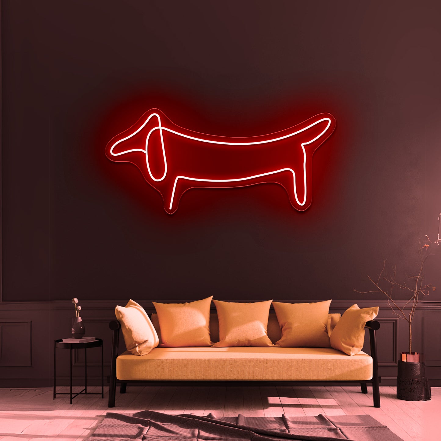 Dog Line Art Wall Artwork Neon Signs