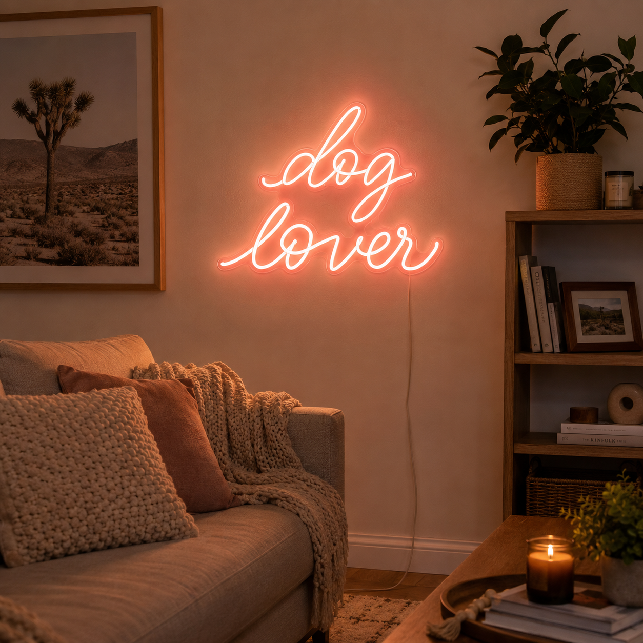 Dog Lover LED Neon Sign - 03 Real Lifestyle Scene