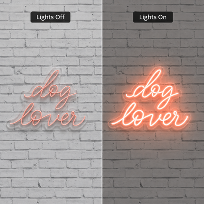 Dog Lover LED Neon Sign - 06 Day Night Comparison
