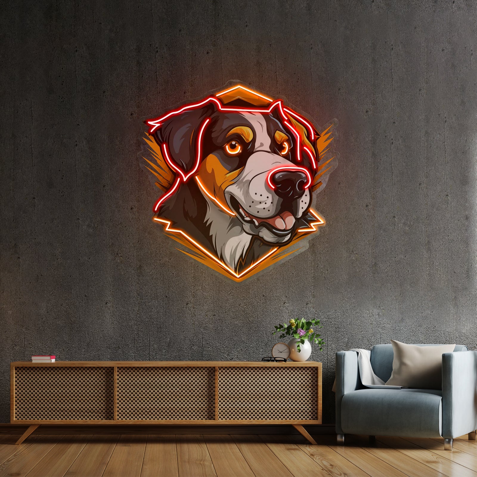 Dog Mom Heart Neon Signs Wall Art For Dog Lovers