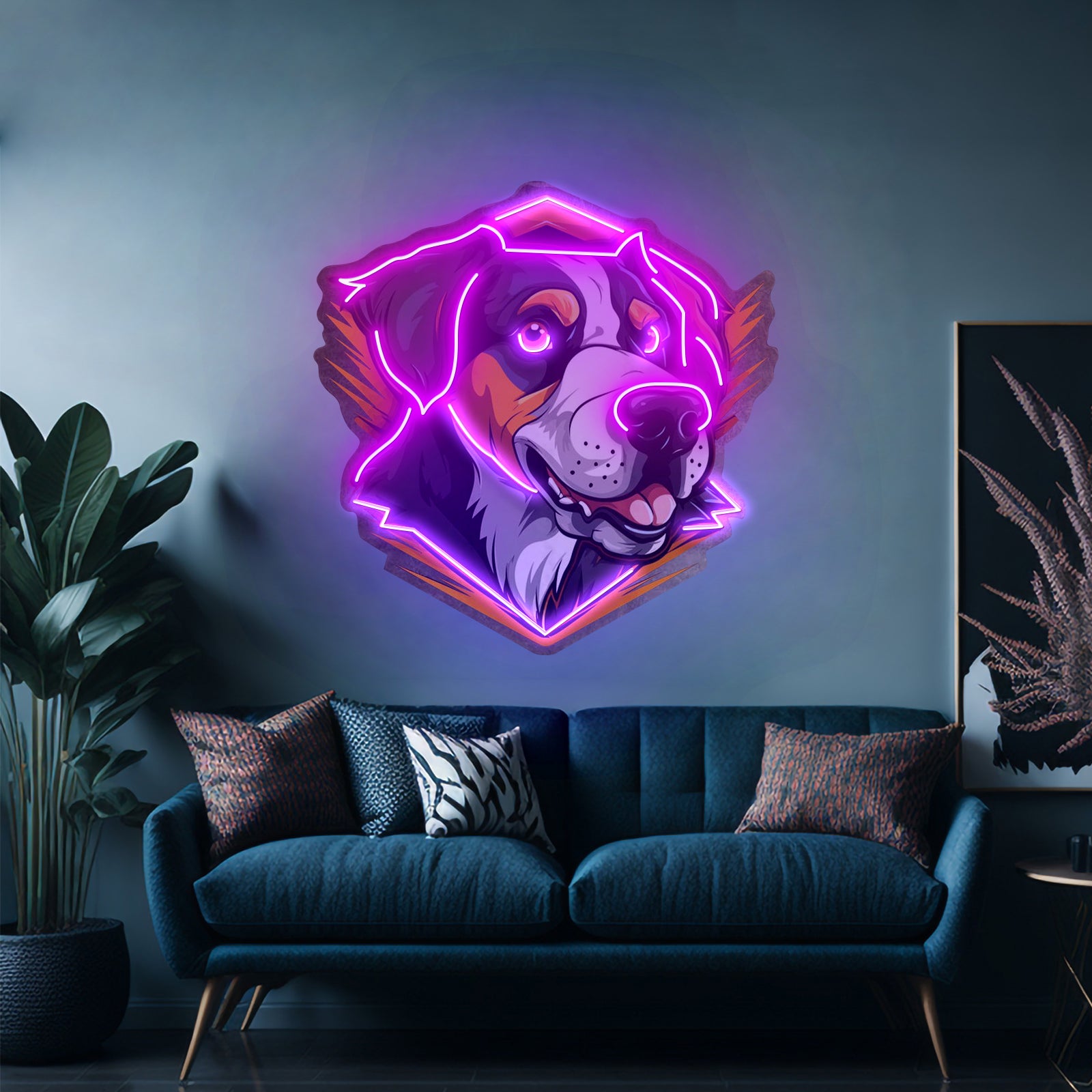 Dog Mom Heart Neon Signs Wall Art For Dog Lovers