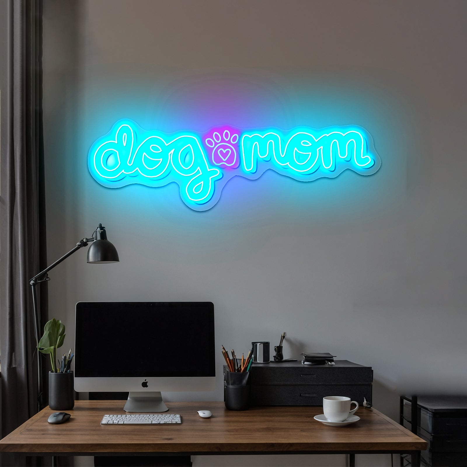 Dog Mom Purple Lettering Neon Signs