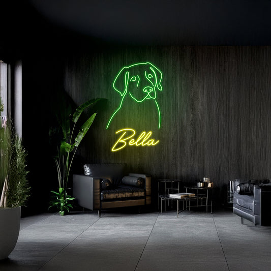 Dog Name Neon Sign Labrador Retriever Neon Sign