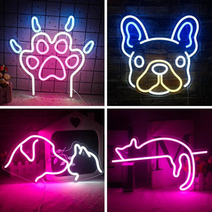 Dog Paw Animal Patterns Pink Blue Led Neon Sign For Indoor Pet Decor | Shineneon