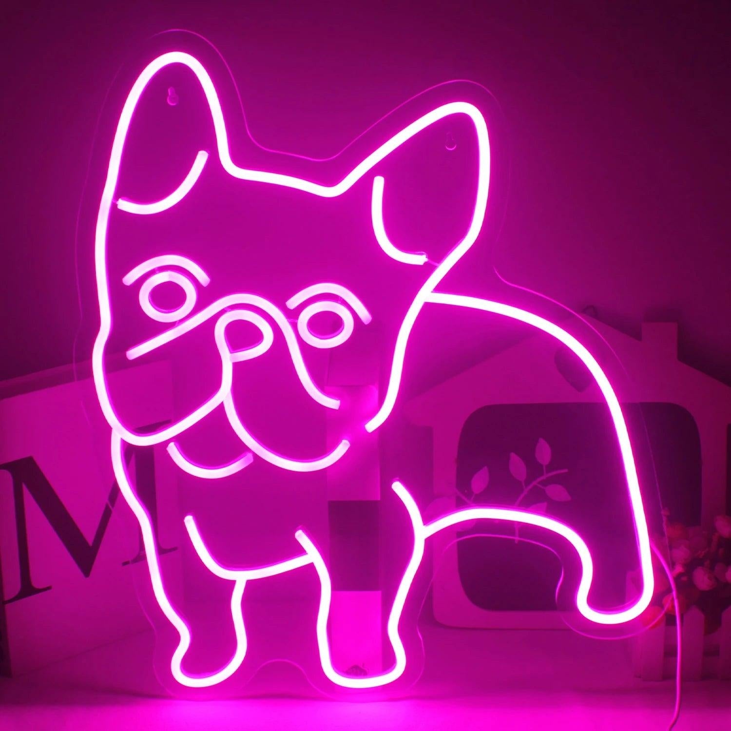 Dog Pink French Bulldog Led Neon Sign For Pet-Themed Home Decor Pet Shop | Shineneon
