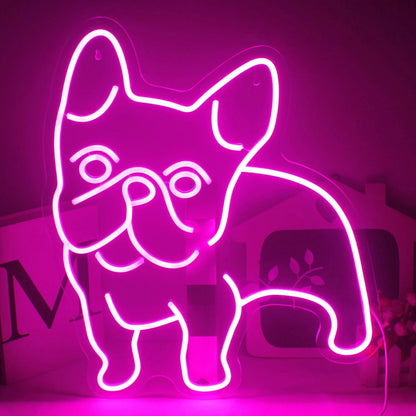 Dog Pink French Bulldog Led Neon Sign For Pet-Themed Home Decor Pet Shop | Shineneon