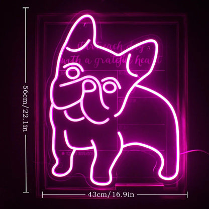 Dog Pink French Bulldog Led Neon Sign For Pet-Themed Home Decor Pet Shop | Shineneon