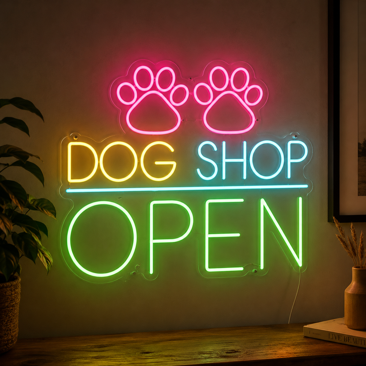 Dog Shop Open LED Neon Sign - 01 Original Product Image