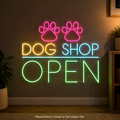 Dog Shop Open LED Neon Sign - 04 Size Image
