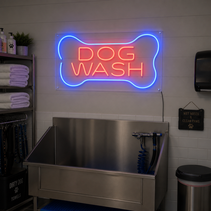 Dog Wash LED Neon Sign - 03 Real Lifestyle Scene