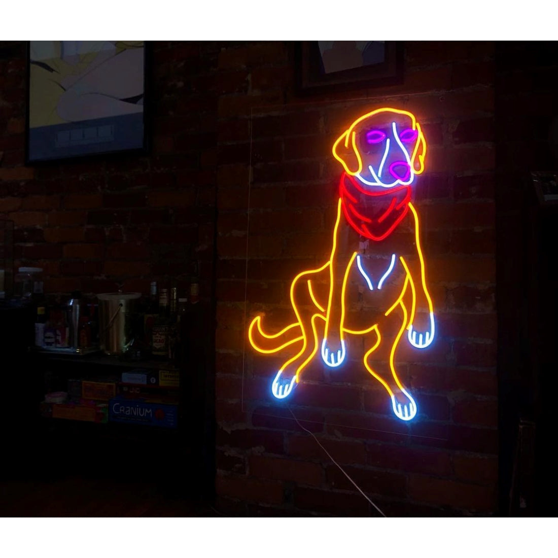 Dog Wearing A Scarf Led Sign Business Neon Sign