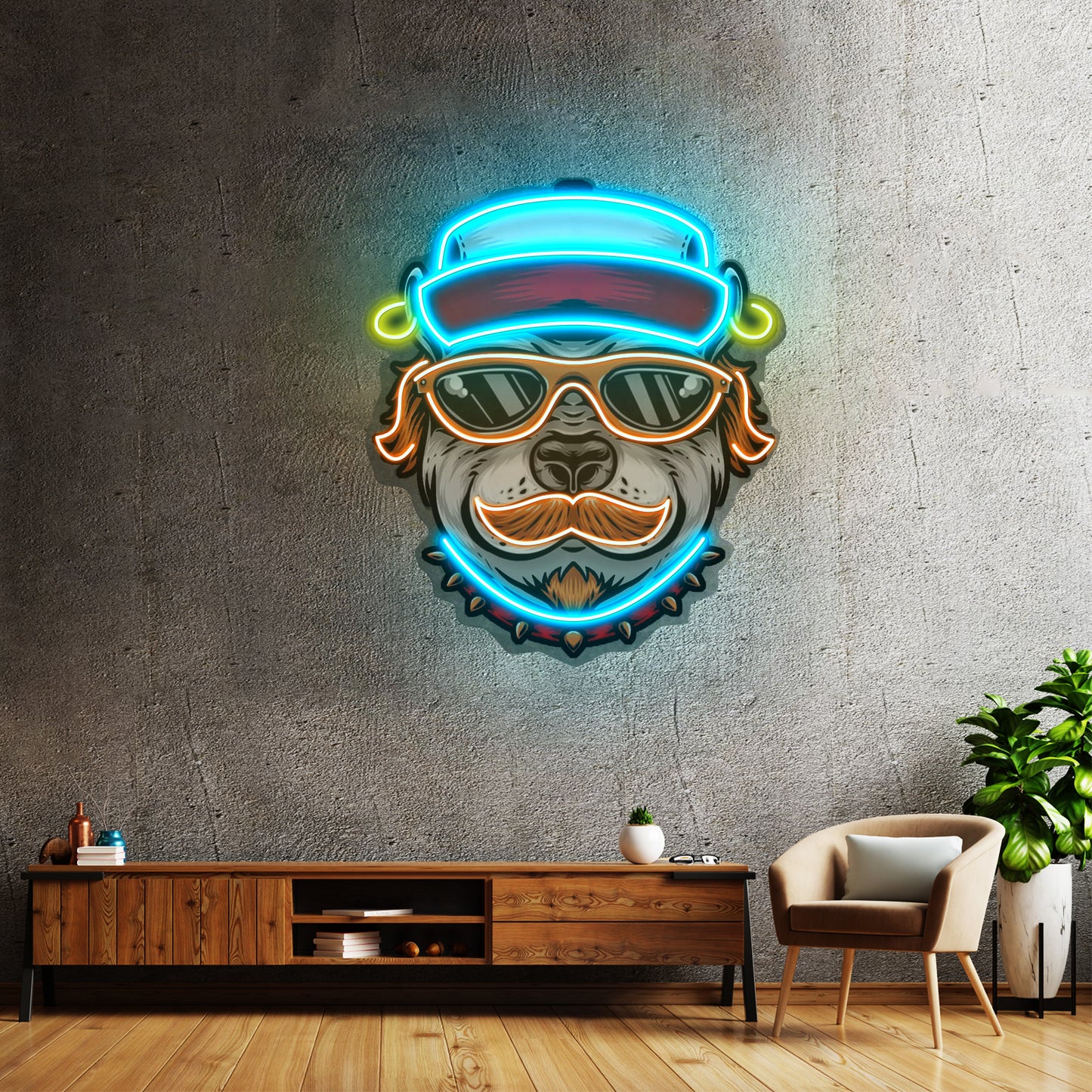 Dog Wearing Sunglasses Led Neon Sign Light Custom Led Signs