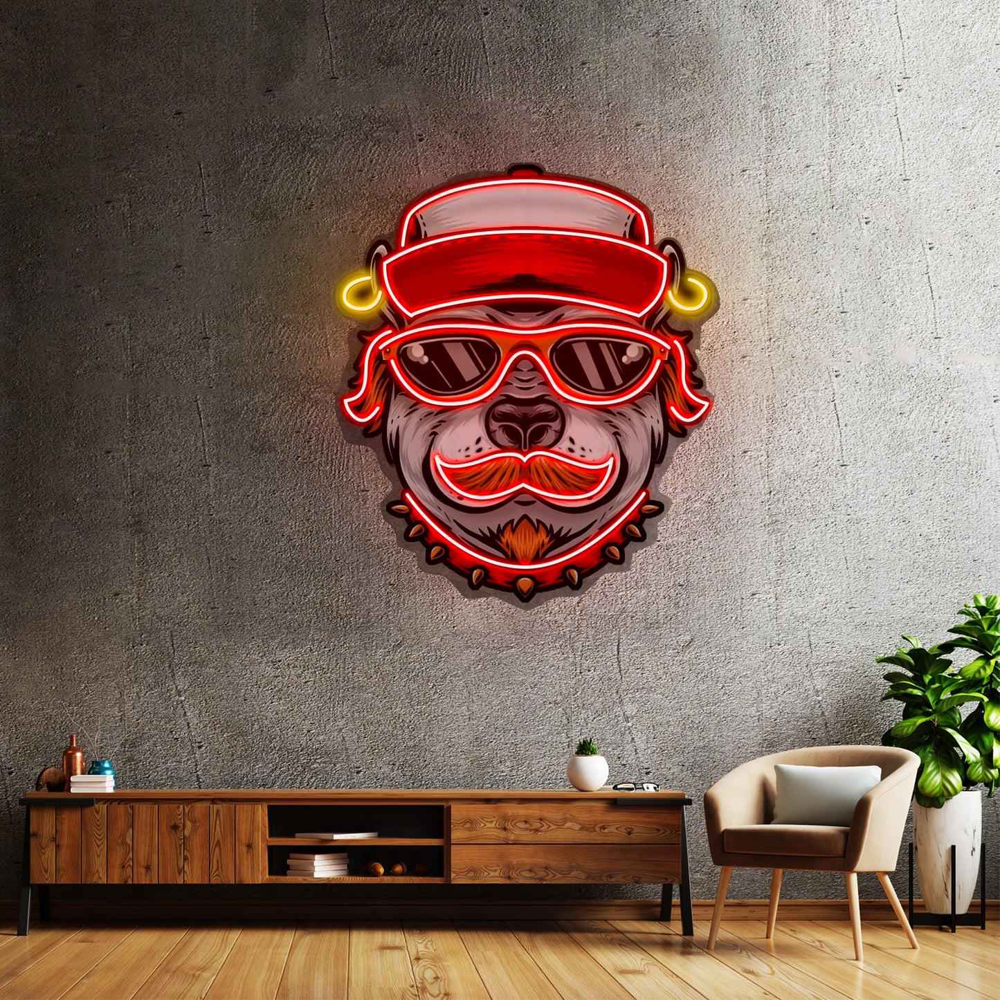 Dog Wearing Sunglasses Led Neon Sign Light Custom Led Signs