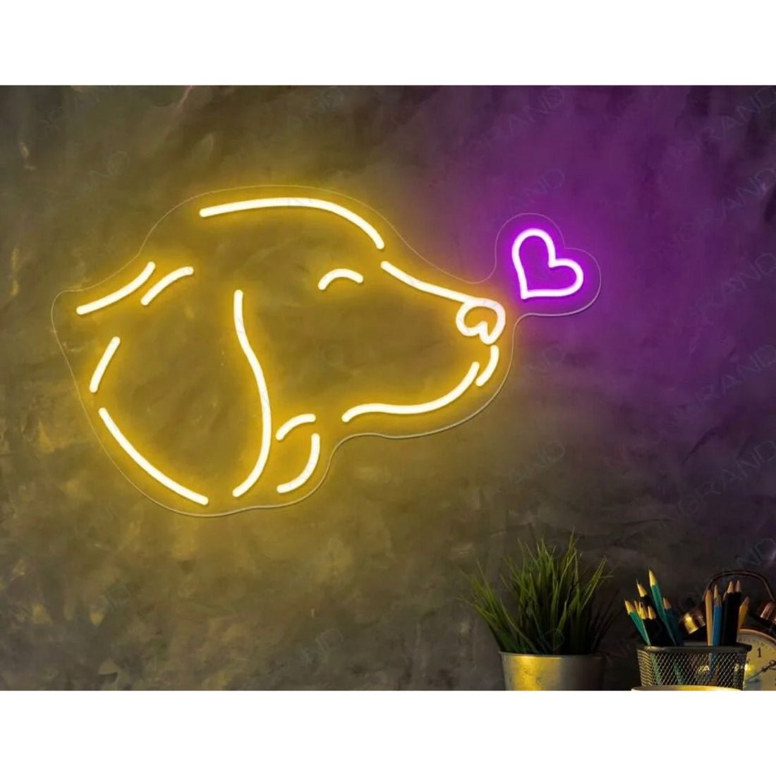Dog With Heart Led Sign Business Neon Sign - Shineneon