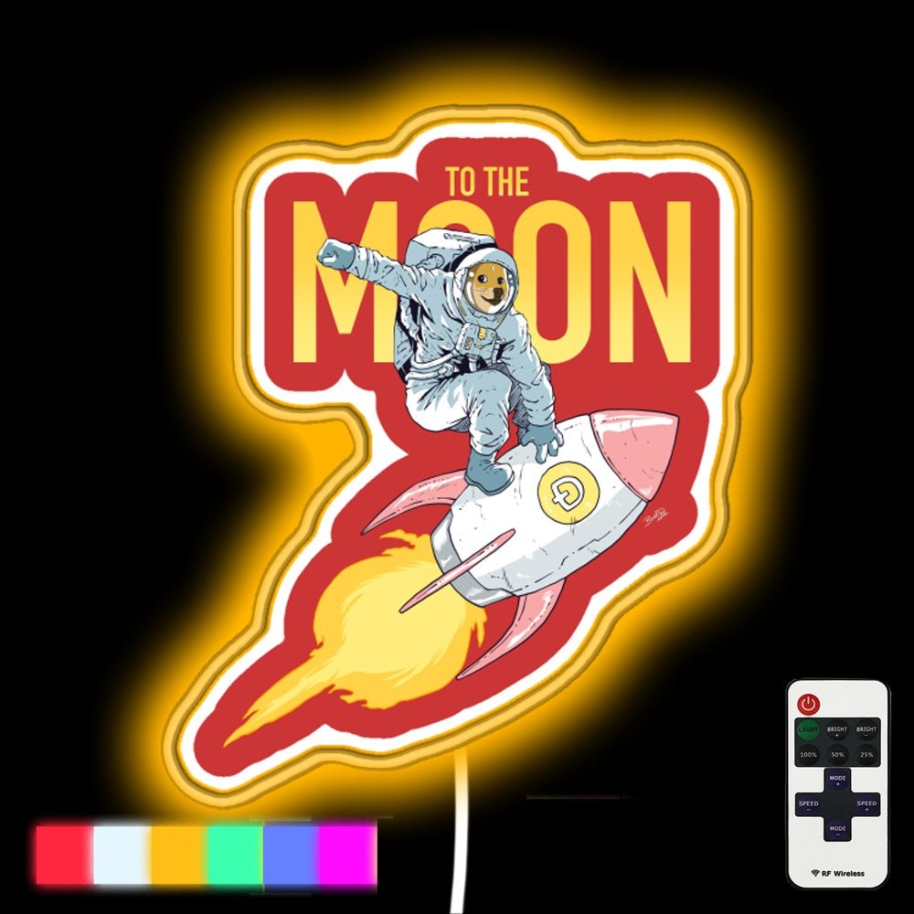 Doge To The Moon Red Led Neon Sign - Shineneon