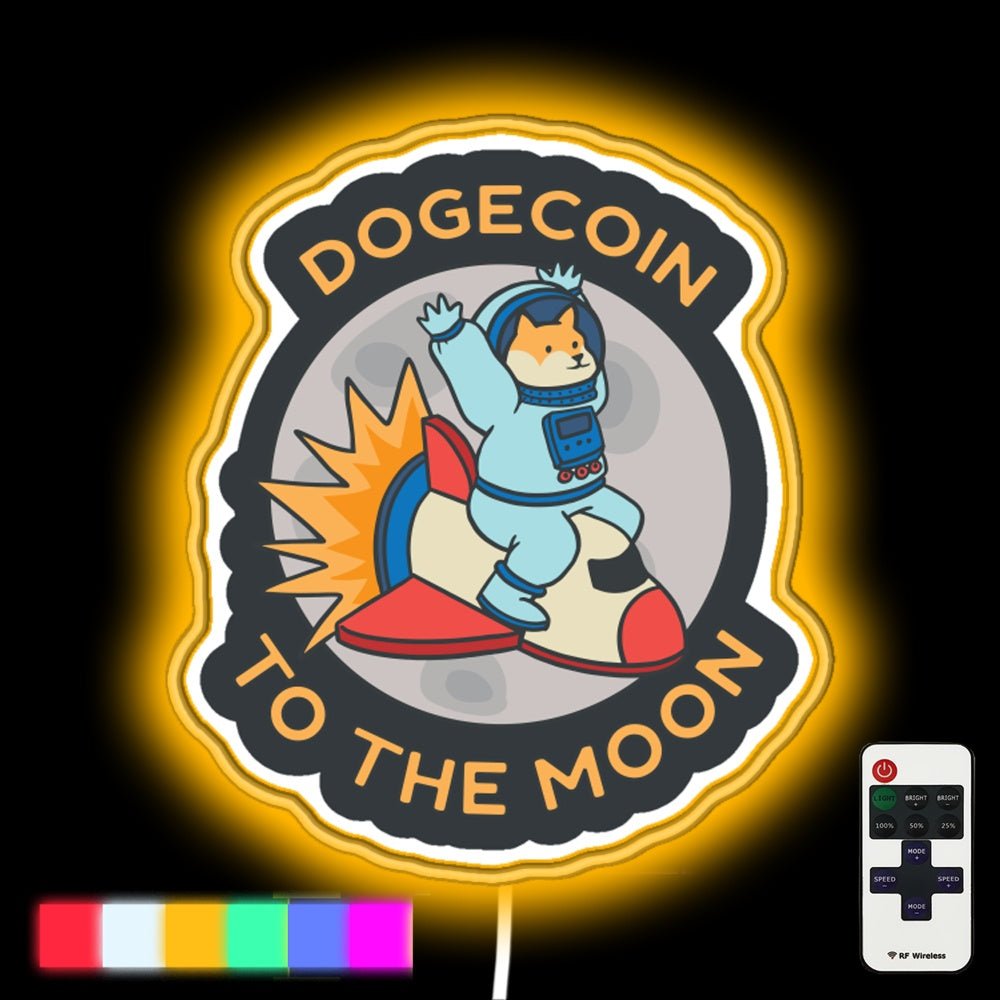 Dogecoin Astronaut Crypto Led Neon Sign - Shineneon
