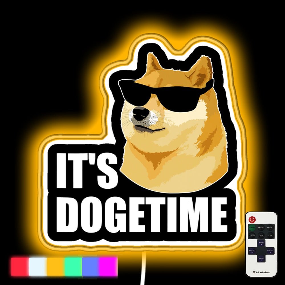 Dogecoin Its Dogetime Crypto Hodl Doge Neon Gift Tee Led Neon Sign - Shineneon
