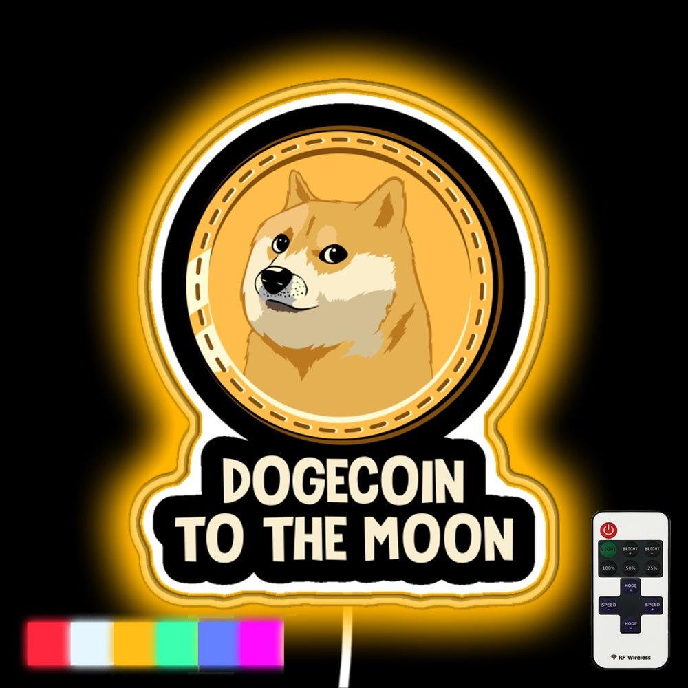 Dogecoin To The Moon Funny Crypto Neon Gift Led Neon Sign - Shineneon