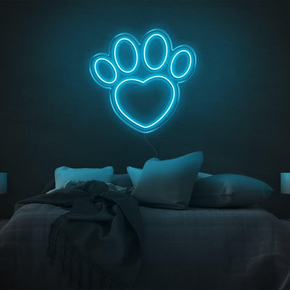 Dogprint Paw Heart Purple Led Neon Sign For Bedroom Wall Decor | Shineneon