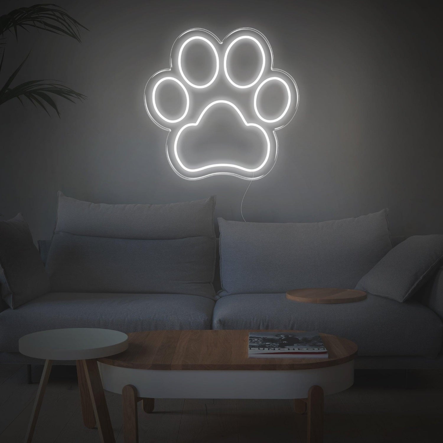 Dogprint Paw Led Neon Sign Warm Yellow For Living Room Home Decor | Shineneon