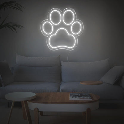 Dogprint Paw Led Neon Sign Warm Yellow For Living Room Home Decor | Shineneon