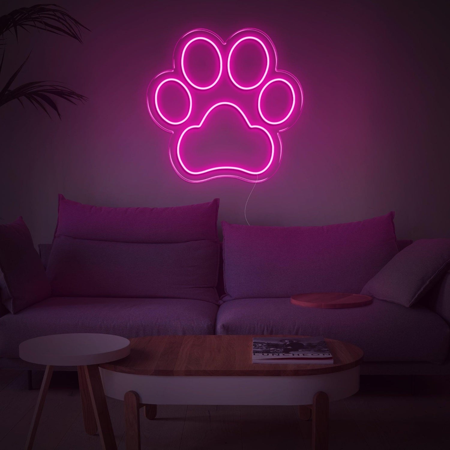 Dogprint Paw Led Neon Sign Warm Yellow For Living Room Home Decor | Shineneon