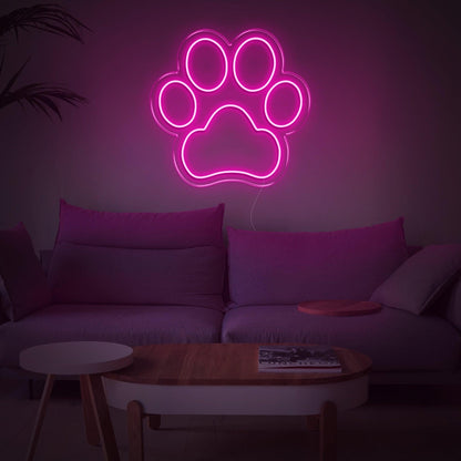Dogprint Paw Led Neon Sign Warm Yellow For Living Room Home Decor | Shineneon