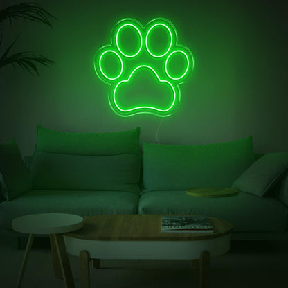 Dogprint Paw Led Neon Sign Warm Yellow For Living Room Home Decor | Shineneon