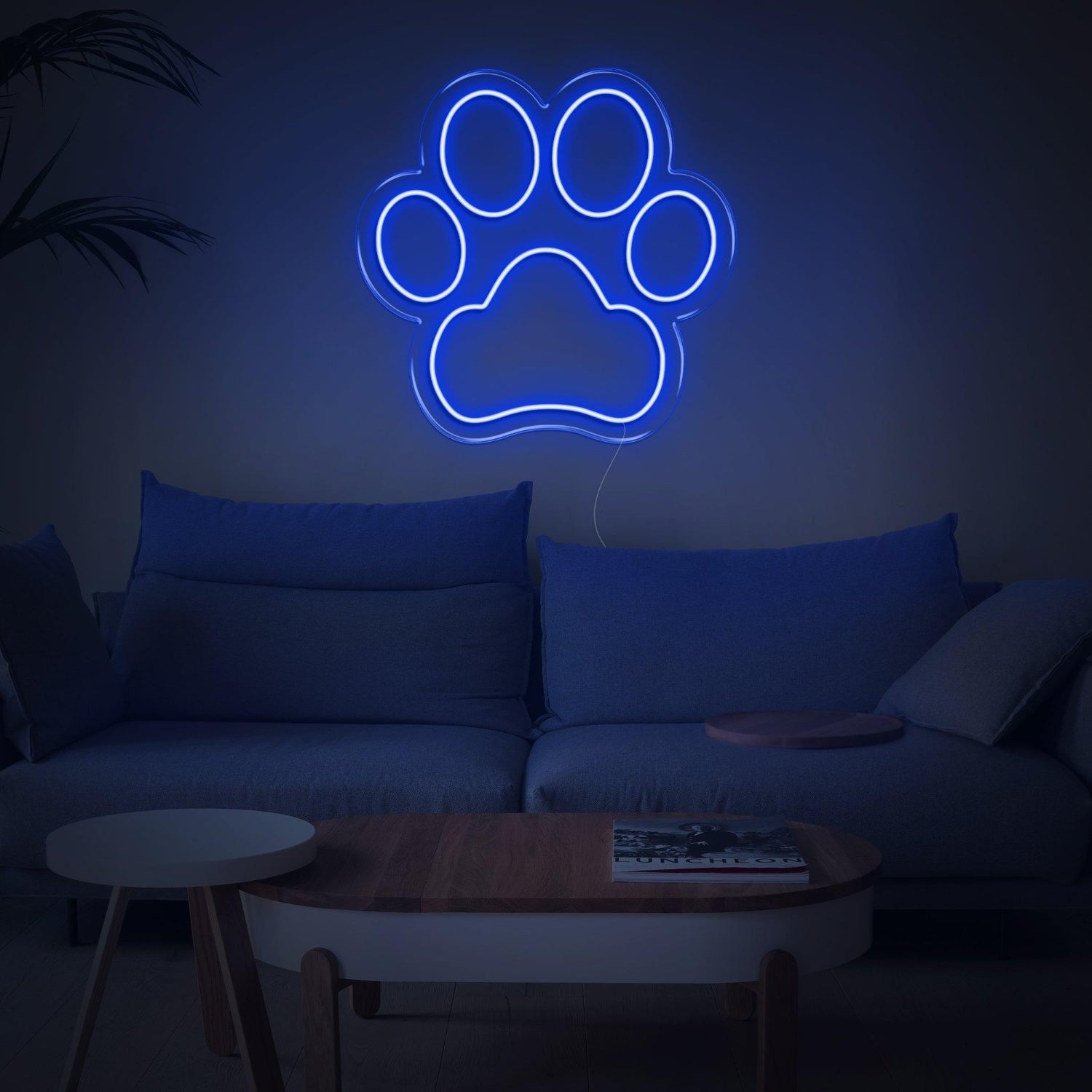 Dogprint Paw Led Neon Sign Warm Yellow For Living Room Home Decor | Shineneon
