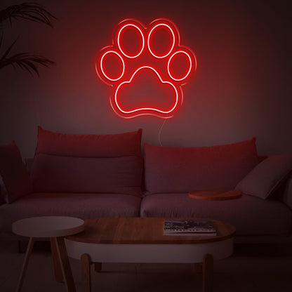 Dogprint Paw Led Neon Sign Warm Yellow For Living Room Home Decor | Shineneon
