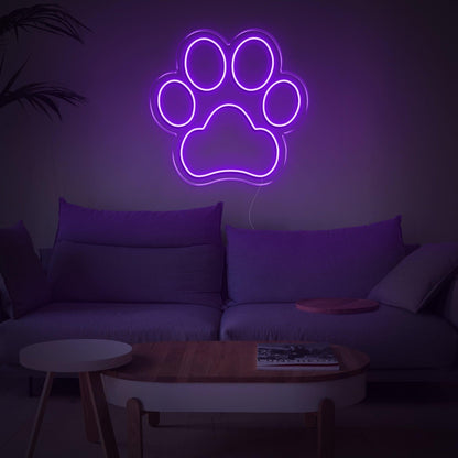 Dogprint Paw Led Neon Sign Warm Yellow For Living Room Home Decor | Shineneon
