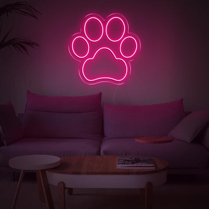 Dogprint Paw Led Neon Sign Warm Yellow For Living Room Home Decor | Shineneon