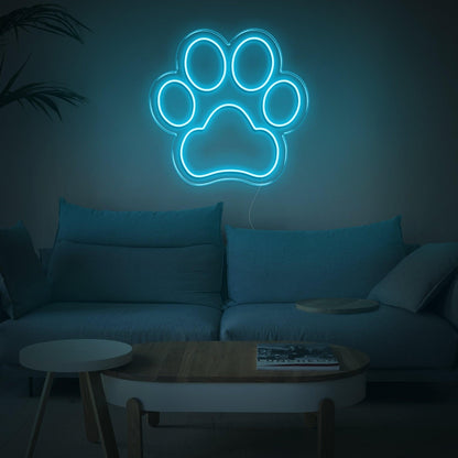 Dogprint Paw Led Neon Sign Warm Yellow For Living Room Home Decor | Shineneon