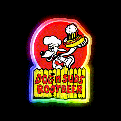 Dogs N Suds Beer Bar Decor Led Neon Sign Rgb Color - LED neon sign close-up detail