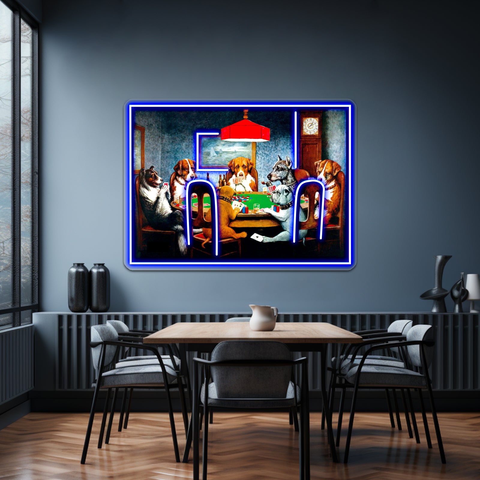 Dogs Playing Poker Vintage C M Coolidge Print Wall Artwork Neon Signs | Shineneon