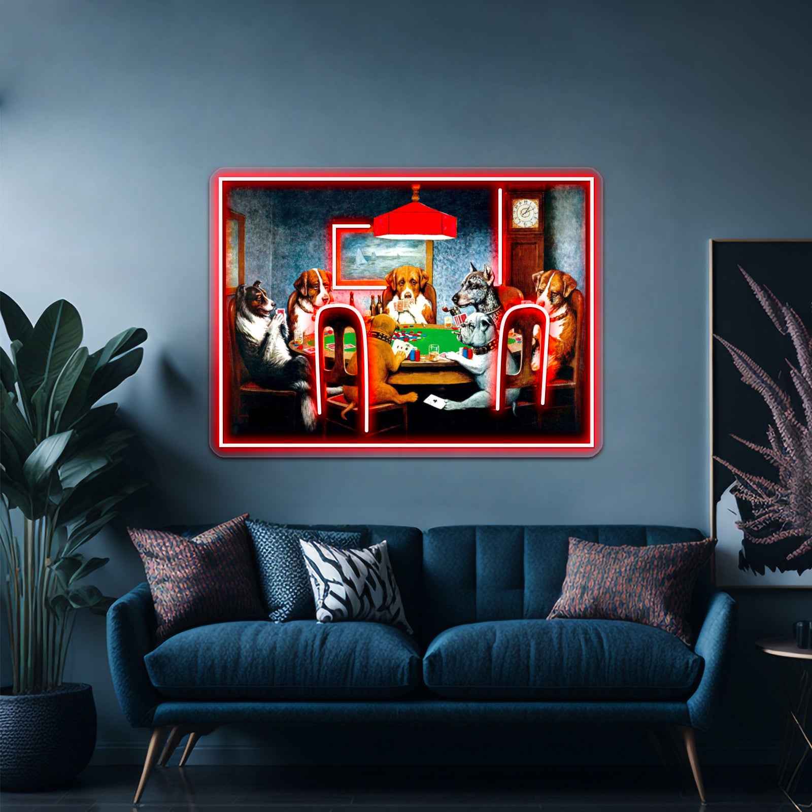 Dogs Playing Poker Vintage C M Coolidge Print Wall Artwork Neon Signs | Shineneon