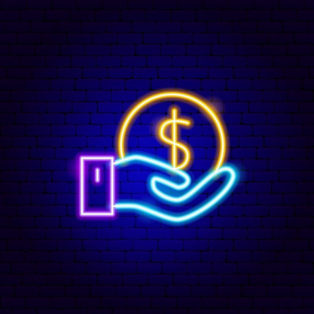 Dollar Coin Holding Led Sign Business Neon Sign - Shineneon